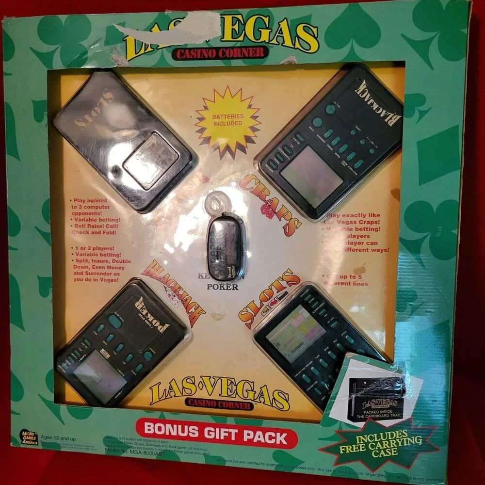 Las Vegas Casino Micro Games Gift Pack Handheld Games Poker Craps Blackjack Slot